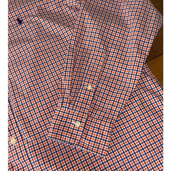 Polo Ralph Lauren Orange Blue Checkered Long Sleeve Button Down Pony XXL - Picture 4 of 7